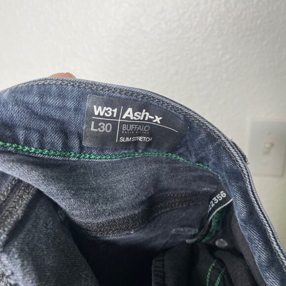 Buffalo David Bitton Mens Jeans Size 31 Slim Stretch Ash-x Dark Wash Denim 31x30 - Picture 4 of 16